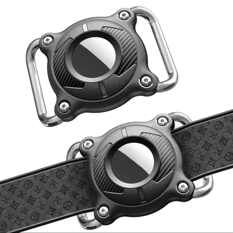 Apple Airtag Hundehalsbandhalter Wasserdichte Hülle in Schwarz mit abnehmbarer Metallschlaufe - Bild 6