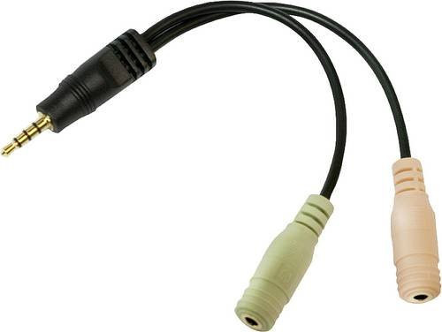 LogiLink CA0021 Audio Adapter Schwarz 1x 3,5 mm Klinkenstecker auf 2x 3,5 mm Klinkenbuchse - Bild 1