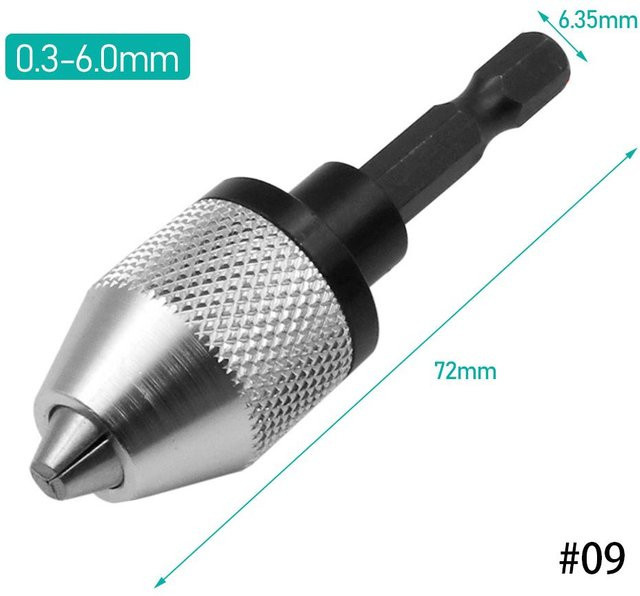 LivingHousehold Keyless Bohrer Chuck Adapter für Mikro Motoren und elektrische Schraubendreher, Farbe: Silber - Bild 1