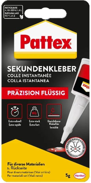 Pattex Präzision Sekundenkleber Flüssig Transparent 5g - Bild 2