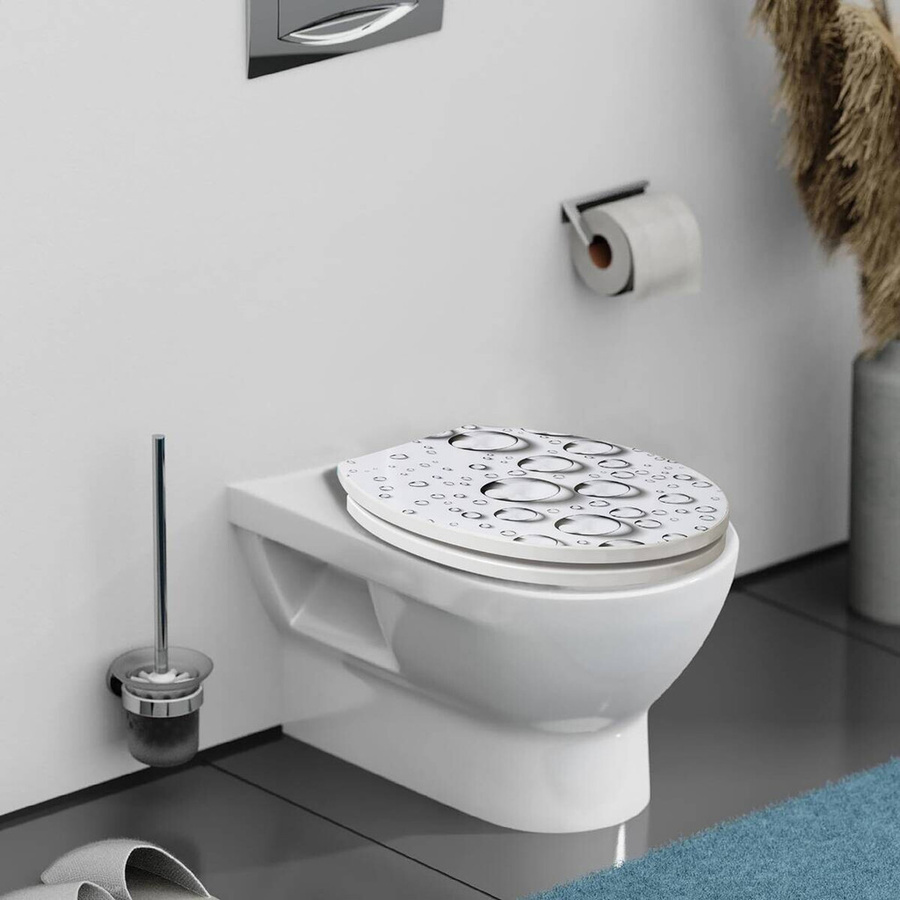 POCOline WC-Sitz Wassertropfen in Hellgrau mit Soft-Close-Funktion aus Kunststoff - Bild 2
