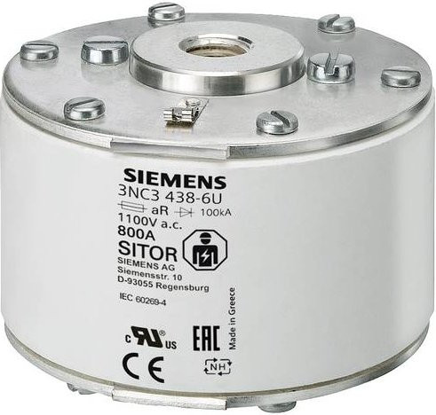 Siemens 3NC32386U Sicherungseinsatz Größe 3, 800A, 690V, 3 Stück, Weiß - Bild 1