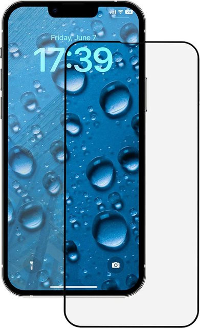 Anank 3X Verstärkte Displayschutzfolie aus Sicherheitsglas für Apple iPhone 17e, iPhone 16e, iPhone 14 und iPhone 13 Pro, Schwarz, Vollkleber, 2.5D - Bild 1