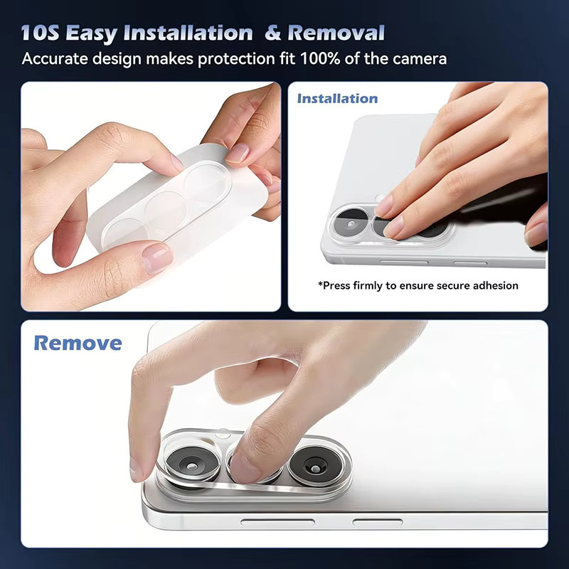 3-teiliger transparenter 3D-Objektivschutz aus gehärtetem Glas für die Rückkamera deines Samsung Galaxy S26 Plus - Bild 6