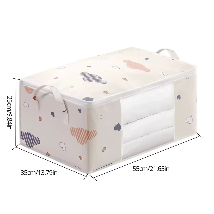 Aufbewahrungstasche für Quilt und Kleidung in Blau mit Feuchtigkeits- und Staubschutz, B/T/H: 55,0 x 35,0 x 25,0 cm - Bild 2