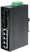 PLANET ISW-621TS15 Switch mit 4 x 10/100 Mbit/s Ethernet/LAN und 2 x 100Base-FX in Schwarz, DIN-Schiene und wandmontierbar - Bild 1