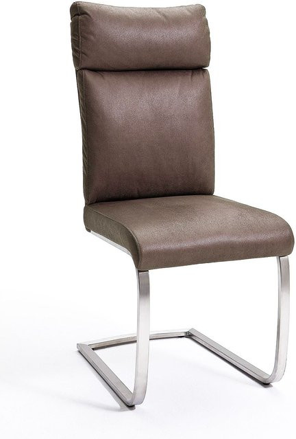 Freischwinger RABEA MCA in Braun mit Kunstleder und Metallgestell, B/T/H: 49 x 62 x 106 cm - Bild 1