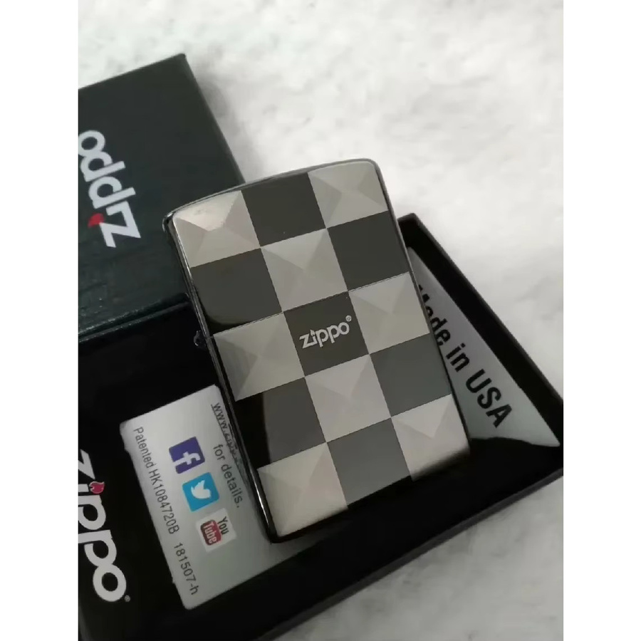 Zippo Feuerzeug Style Collection schwarz-weiß kariert in Box - Bild 4