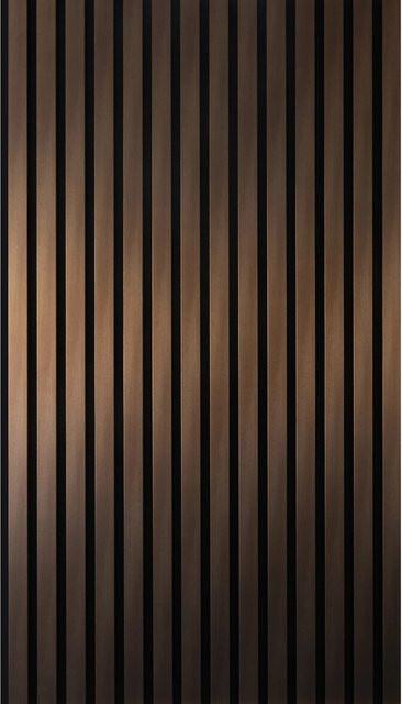 Kosche Akustikpaneel in Holzoptik aus Metall, Farbe Bronze/Gold, B: 56,1 cm, H: 240 cm - Bild 1