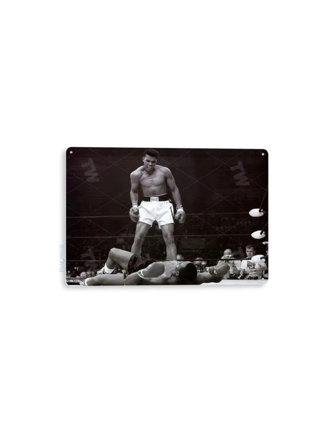 TIN SIGN Metall-Deko Schild Boxring Historisches Foto Vintage B: 20,0 cm, H: 14,0 cm, T: 1,0 cm, Mehrfarbig - Bild 2