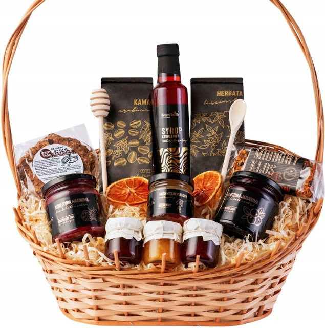 Super Merchant Geschenkkorb Set Tee Kaffee Honig Sirup Marmeladen - Bild 1