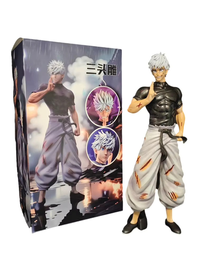 Bandai Jujutsu Kaisen Satoru Gojo Figur, mit 3 Austauschbaren Köpfen, 22cm - Bild 3