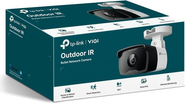 TP-Link VIGI C340I V1 Netzwerk-Überwachungskamera Bullet für den Außenbereich, 4 MP, Weiß, wetterfest mit Tag- und Nachtfunktion, 2560 x 1440 Auflösung, LAN Anschluss - Bild 1
