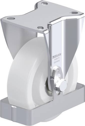 Blickle Stahlblech-Bockrolle BH-SPO 125K-1-FS in Weiß mit 125 mm Rad-Durchmesser und 700 kg Tragfähigkeit - Bild 1