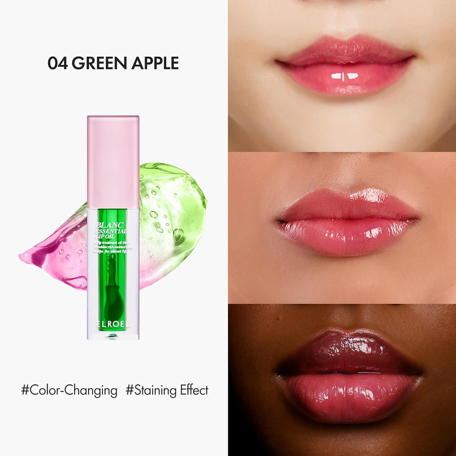 ELROEL Blanc Essential Lippenöl, 04 Green Apple, 4,5g, glänzend - Bild 2