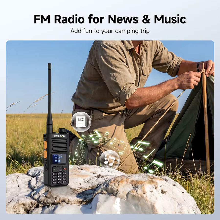 Retevis RA89R/G Walkie-Talkie Amateurfunkgerät mit Cross-Band-Funktion, Bluetooth-App-Programmierung und 2800 mAh Akku in Schwarz - Bild 3