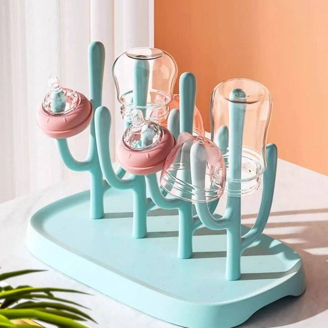 Multifunktionales Trockenregal für Babyflaschen und Schnuller, abnehmbares Ablagerack in Pink oder Blau - Bild 1