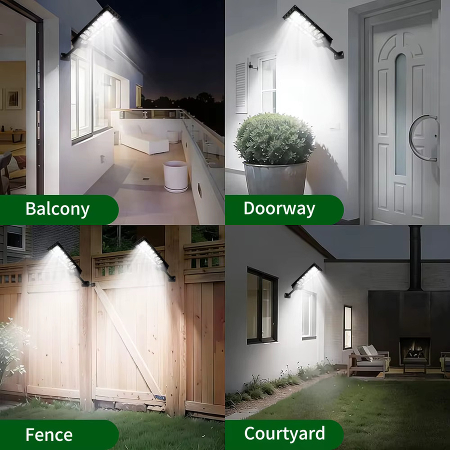 UMEXUS 2er Set LED Solarlampen für Außenbereich mit Bewegungssensor, IP65 wasserdichte Solar-Wandleuchte für Garten und Hof, Schwarz - Bild 2