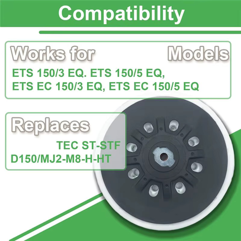 GTBL 6-Zoll Schleifpad mit weichem Backup kompatibel für Festool ETS 150/3 EQ, ETS 150/5 EQ, ETS EC 150/3 EQ und ETS EC 150/5 EQ Exzenterschleifer - Bild 3