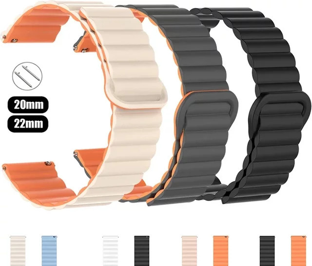 PEO Uhrenarmband Silikon, Weiß, Unisex, 20 mm, 22 mm - Bild 1