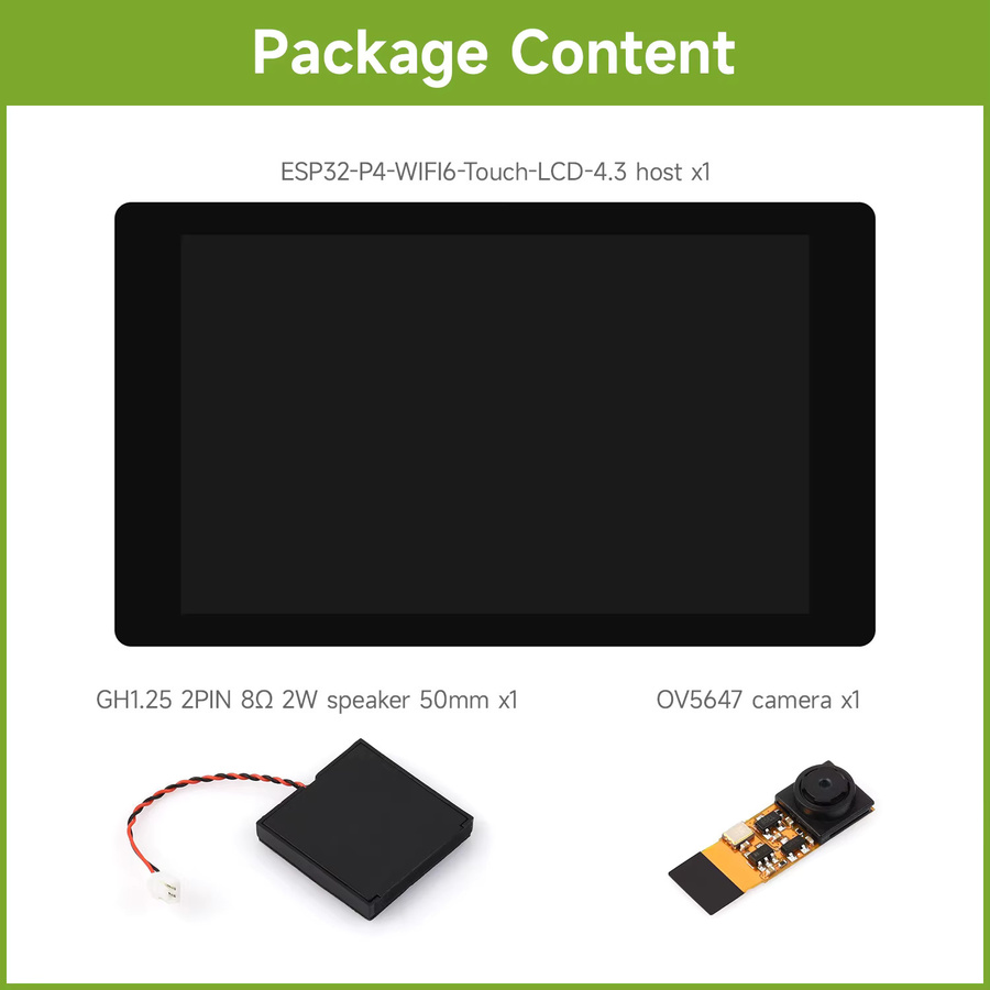 Waveshare ESP32-P4-WIFI6 Entwicklungsboard mit 4,3 Zoll Display, 480 x 800 Auflösung, 5-Punkt-Touch, integriertem Audio-Codec-Chip, Wi-Fi 6 und BLE 5 in Schwarz - Bild 4