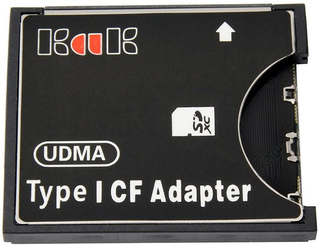 TOMTOP SD-zu-Compact-Flash Typ I Kartenadapter mit WiFi-Unterstützung, Speicherkartenleser, Schwarz - Bild 1