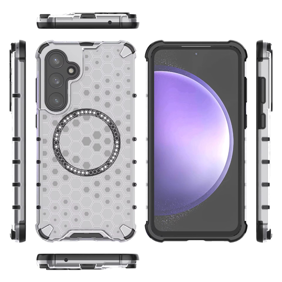 Magnetische Kristall Honeycomb Hülle für Samsung Galaxy S26 Ultra, S26 Plus und S26 in Transparent mit MagSafe Kompatibilität und stoßfestem Luftkissen - Bild 5