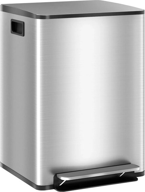 HOMCOM Mülleimer Silber, B/T/H: 37,5 x 47,7 x 66,8 cm - Bild 1