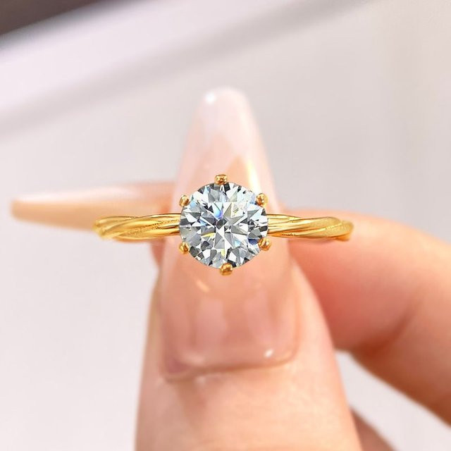 DWJ Ring, 925 Silber, Moissanite Diamant, Damen - Bild 1