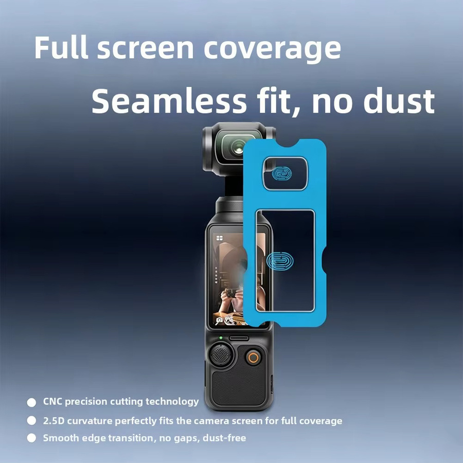 DJI Osmo Pocket 4 3 Displayschutzfolie aus gehärtetem Glas und Objektivschutz, transparent - Bild 3