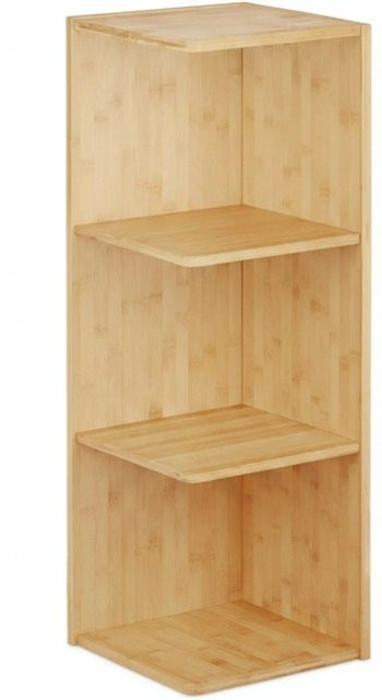 Relaxdays Eckregal aus Bambus in Beige, H x B x T: 85,5 x 29 x 29 cm - Bild 1