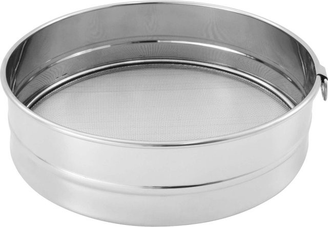 FMprofessional Profi-Mehlsieb aus Edelstahl in Silber mit feinem Netz, Durchmesser: 22,5 cm - Bild 1