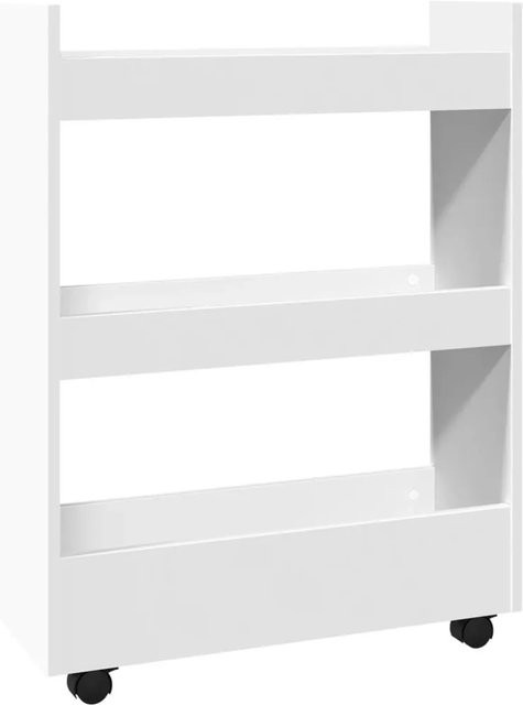 vidaXL Schmaler Aufbewahrungswagen mit 3 Etagen in Weiß aus Holzwerkstoff, B/T/H: 22 x 20 x 85,5 cm - Bild 1