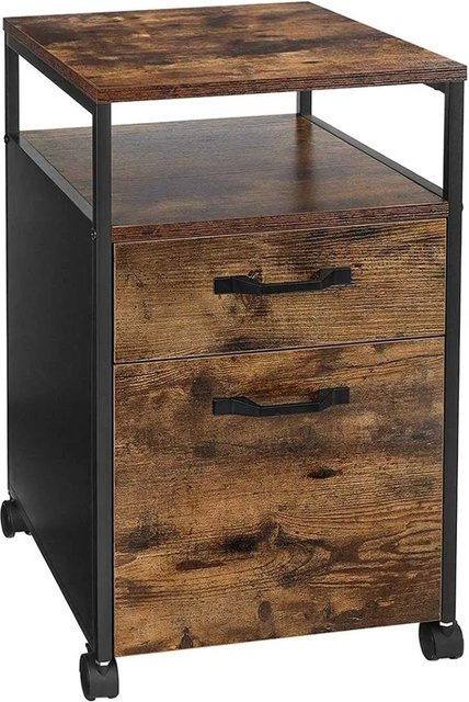 Vasagle Aktenschrank mit Stahlgestell in Braun-Schwarz B/T/H: 44 x 42 x 66,5 cm - Bild 1
