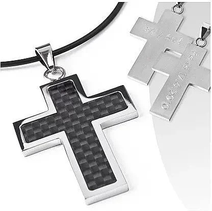 STIGMA Kreuz mit Gravur, Edelstahl, Schwarz, Unisex - Bild 1