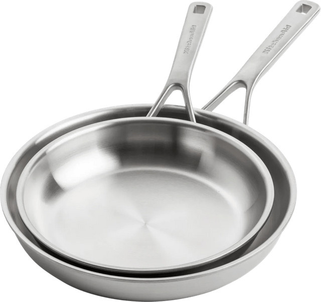 KitchenAid Multiply Bratpfannenset, Farbe: Silber, Durchmesser: 24 cm und 28 cm - Bild 1