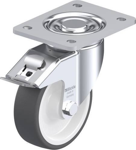 Blickle Lenkrolle LH-POTH 125R-3-FI mit Feststeller, Rad-Durchmesser: 125 mm, Tragfähigkeit: 350 kg, Farbe: Grau/Weiß - Bild 1