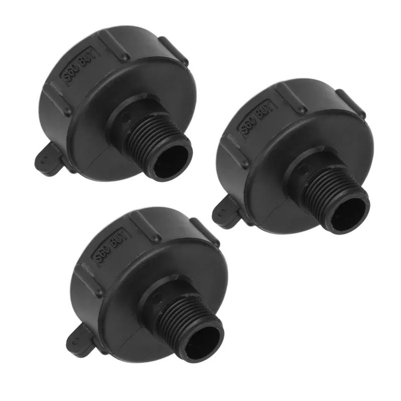 3er Set IBC Tankanschluss G34 Gewinde aus schwarzem ABS Kunststoff als Ablaufadapter Ersatzventilanschluss S60x6 von TOMTOP JMS - Bild 5