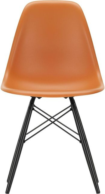 Vitra DSW Eames Plastic Side Chair in Orange mit Holzbeinen und mattem Kunststoff - Bild 1