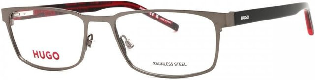 Hugo R80 Korrektionsbrille, Herren, Halbrand, rechteckig, Edelstahl, silver grey - Bild 1
