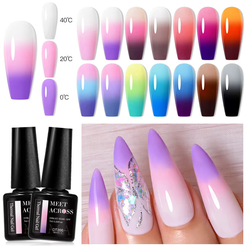 MEET ACROSS Gel-Nagellack, Rosa Blau, Glänzend - Bild 1