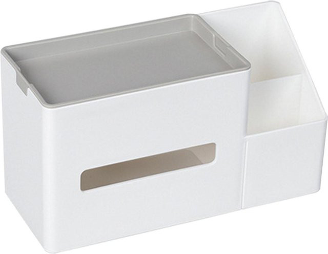 Multifunktionale CosyHome Schreibtisch Organizerbox mit Taschentuchfach und Stifthalter in Grau - Bild 1