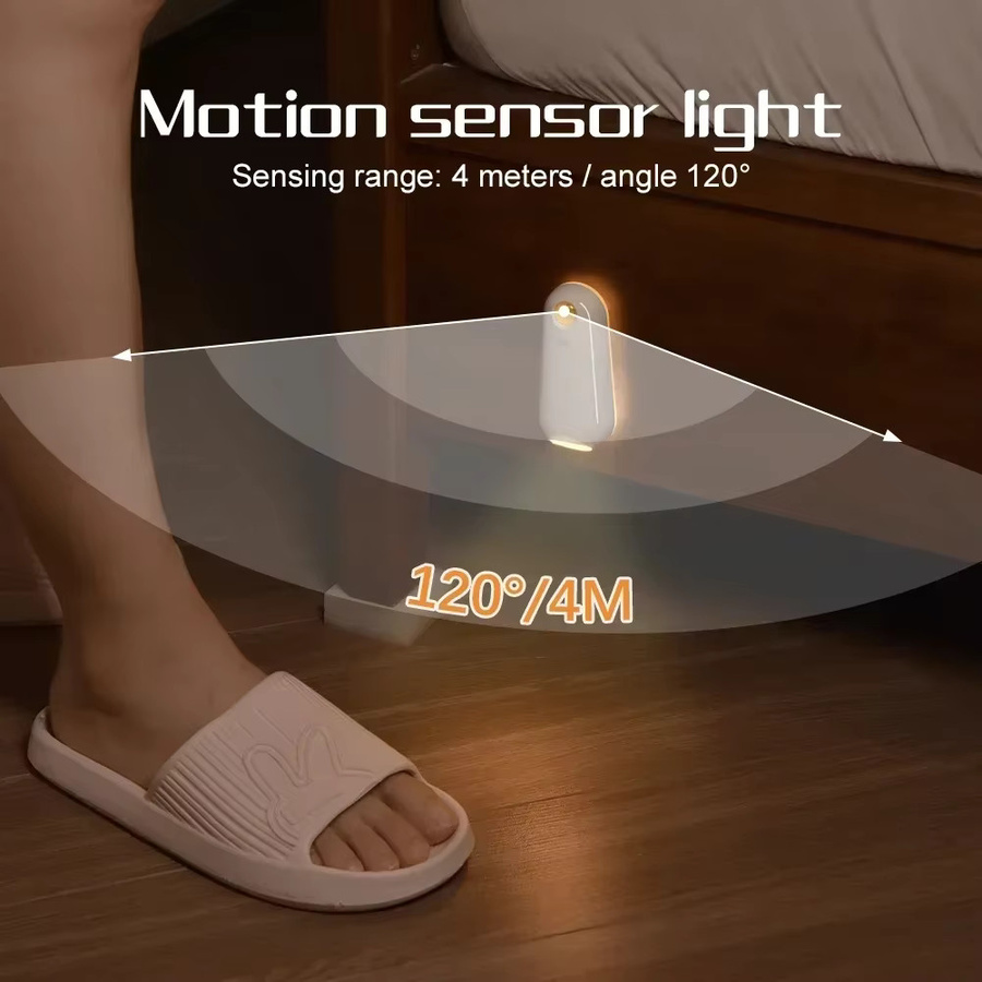 LINYILIGHT LED-Nachtlicht mit Bewegungsmelder, wiederaufladbar, RGB-Farben, IPX3 wasserdicht, verstellbar für Treppen, Badezimmer, Schlafzimmer und Flur - Bild 2