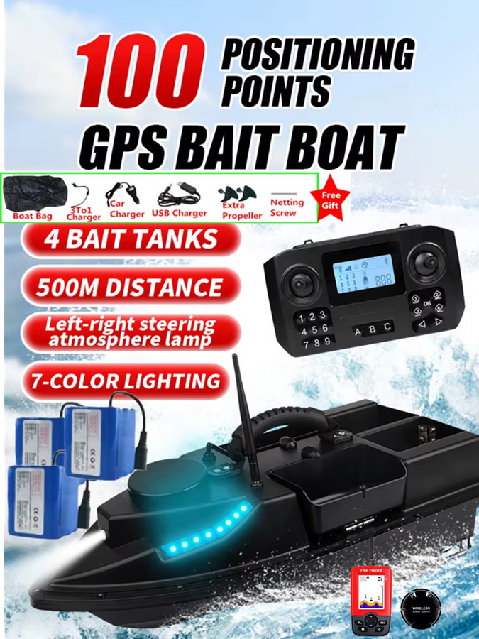 Tccicadas Angeln Köder Boot, RC, mit LED Beleuchtung, GPS Auto Return - Bild 6