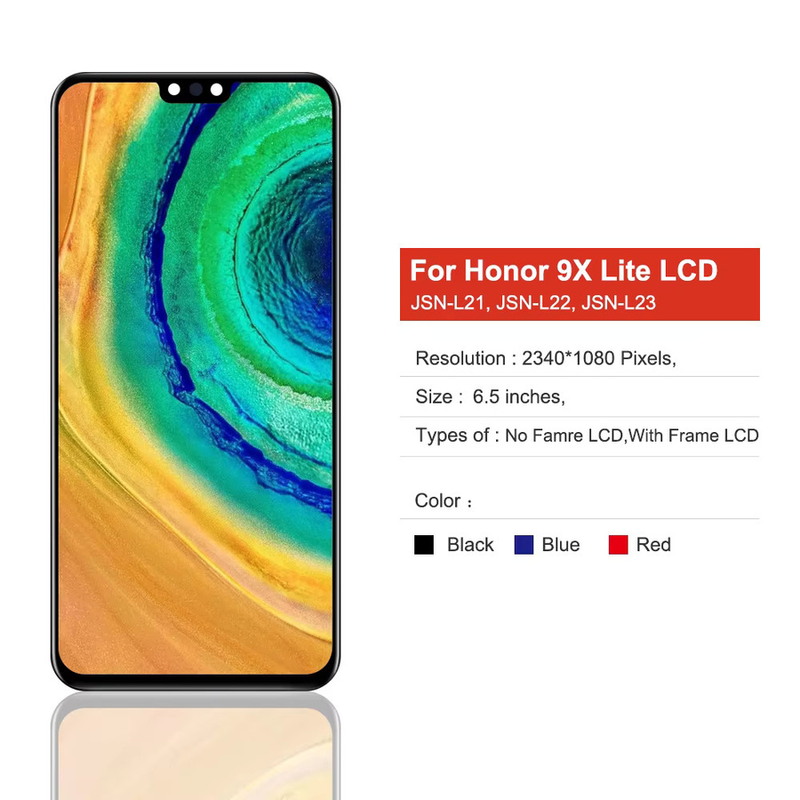 Honor 9X Lite LCD Display Touchscreen Digitizer Montage mit Rahmen in Schwarz 6,4 Zoll - Bild 2