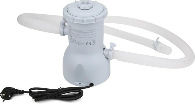 Aimo Elektrische Filterpumpe als Wasserreiniger für deinen Außenpool oder Teich in Weiß - Bild 1