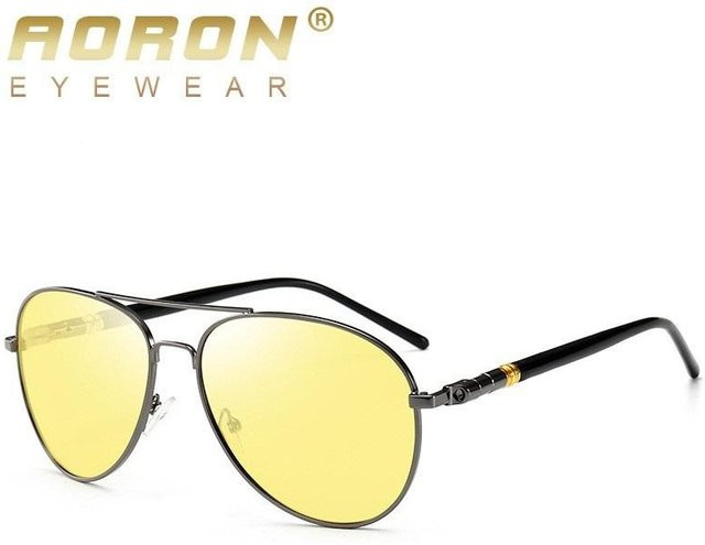 AORON Sonnenbrille Aviator, Herren, Vollrand, Metall, grau, gold, polarisiert - Bild 1