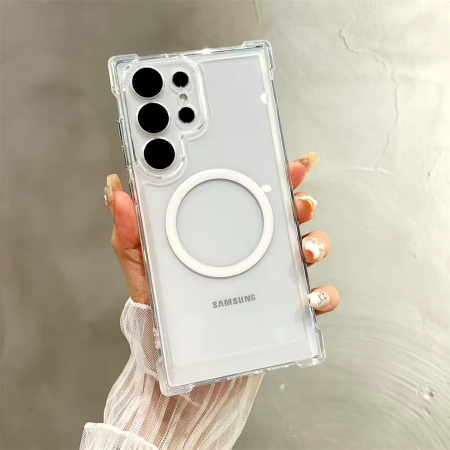 Transparente magnetische MagSafe Schutzhülle für Samsung Galaxy S26 S25 S24 S23 S22 S21 Plus Ultra, stoßfeste kabellose Ladehülle - Bild 2