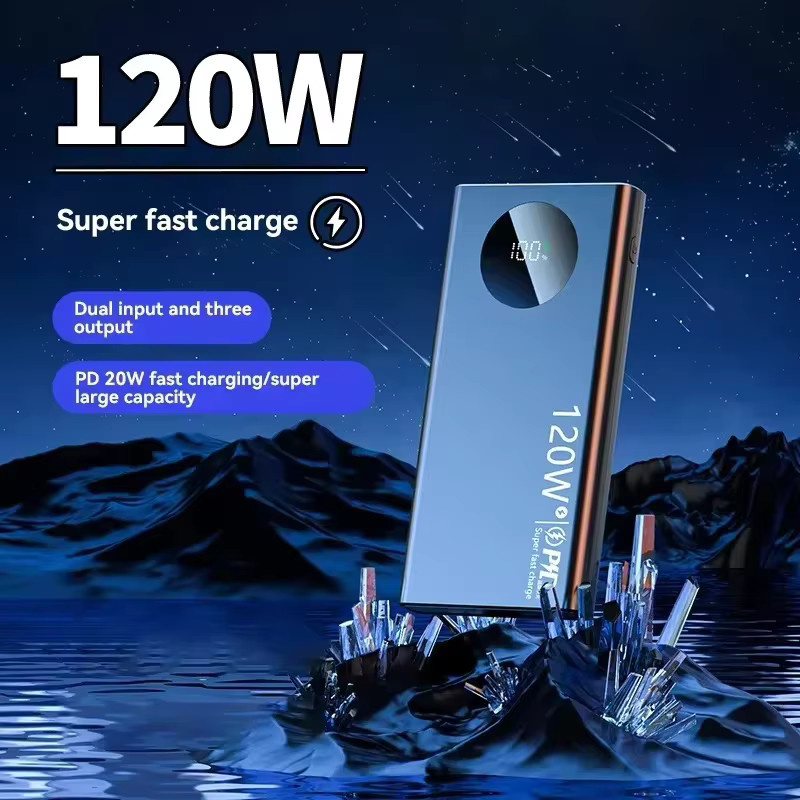 Lenovo HOT CCC PowerBank mit 50000mAh Kapazität, 120W Superschnelles Laden, PD20W und LED Digital-Display in Schwarz - Bild 2