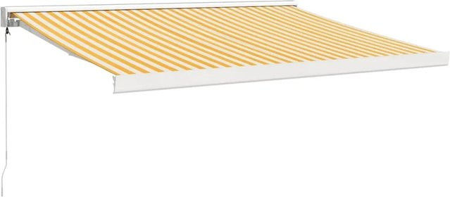vidaXL Markise einziehbar Gelb und Weiß aus Polyester und Aluminium B x H: 3,5 x 2,5 m - Bild 1